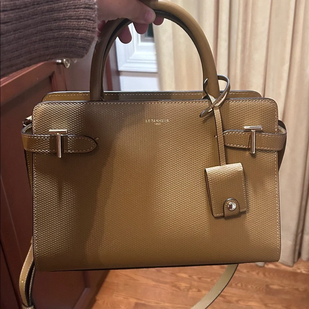 Le Tanneur Tan Grained Leather Handbag Medium